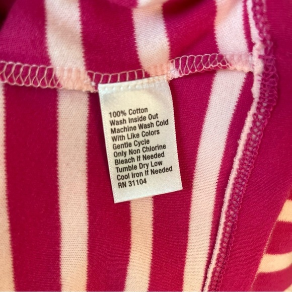 NWT Kim Rogers Stripes Fuchsia dark and Light pink and white Women blouse - Picture 9 of 9